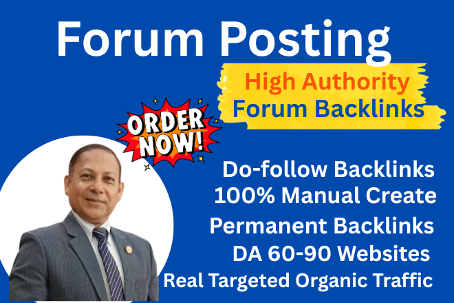 Forum Posting or backlinks are links to your website that are placed within forum posts, signatures, or profiles on online discussion forums. These are a type of off-page SEO tactic used to build backlinks and increase your site’s authority and visibility in search engine rankings. These links are created when users participate in online discussions and include their website URL in their signature, post content, or profile. Forum backlinks can help a businessman sell products by increasing visibility, building trust, and improving SEO. Forum backlinks can significantly help a businessman sell products by increasing online visibility and driving targeted traffic to their website. When a business owner participates in niche-specific forums and includes backlinks in their profile or posts, these links can improve search engine rankings. Higher rankings mean more potential customers find the product when searching online. Additionally, backlinks from trusted forums signal to search engines that the website is credible, which can lead to better organic traffic.